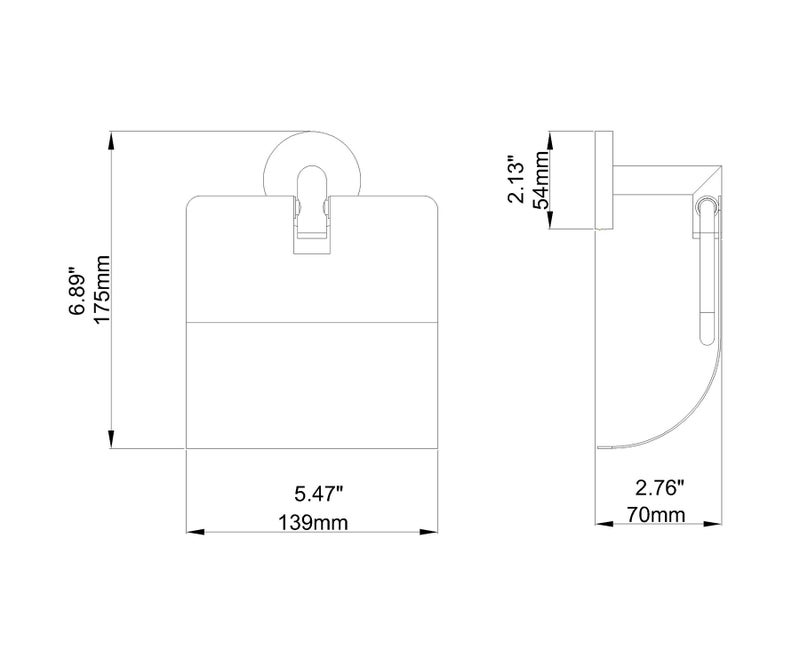 BUVELOT Toilet Paper Holder with Cover, Contemporary Toilet Roll Holder for Bathroom Wall Mounted,Chrome,Brass,077040-CR Leo Series - Image 3